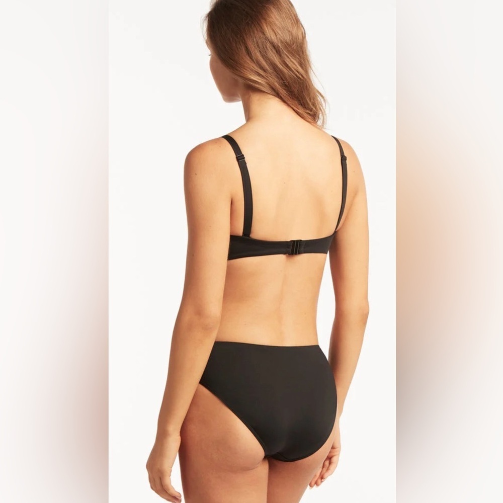 🏖️ Sea level Australia black essentials mid bikini bottoms pant, size 4 - Picture 3 of 14